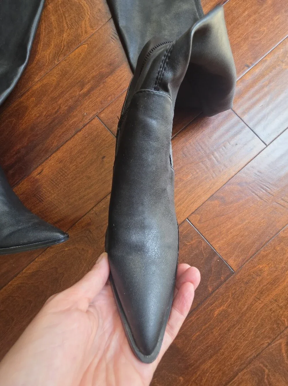 Steve Madden Claro Black Pointed Toe Over The Knee Boots Sz 8.5